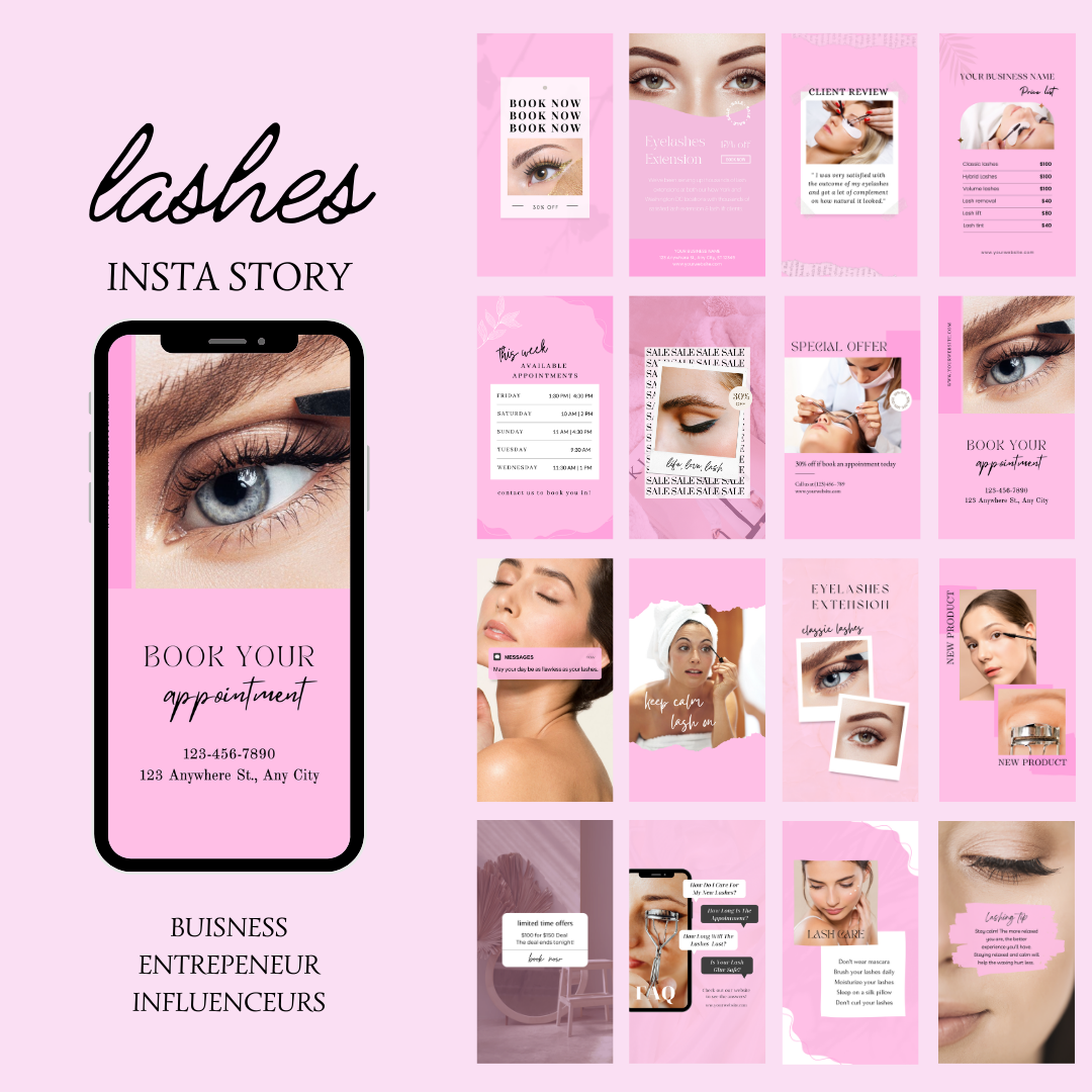 LASHES INSTA STORY PINK