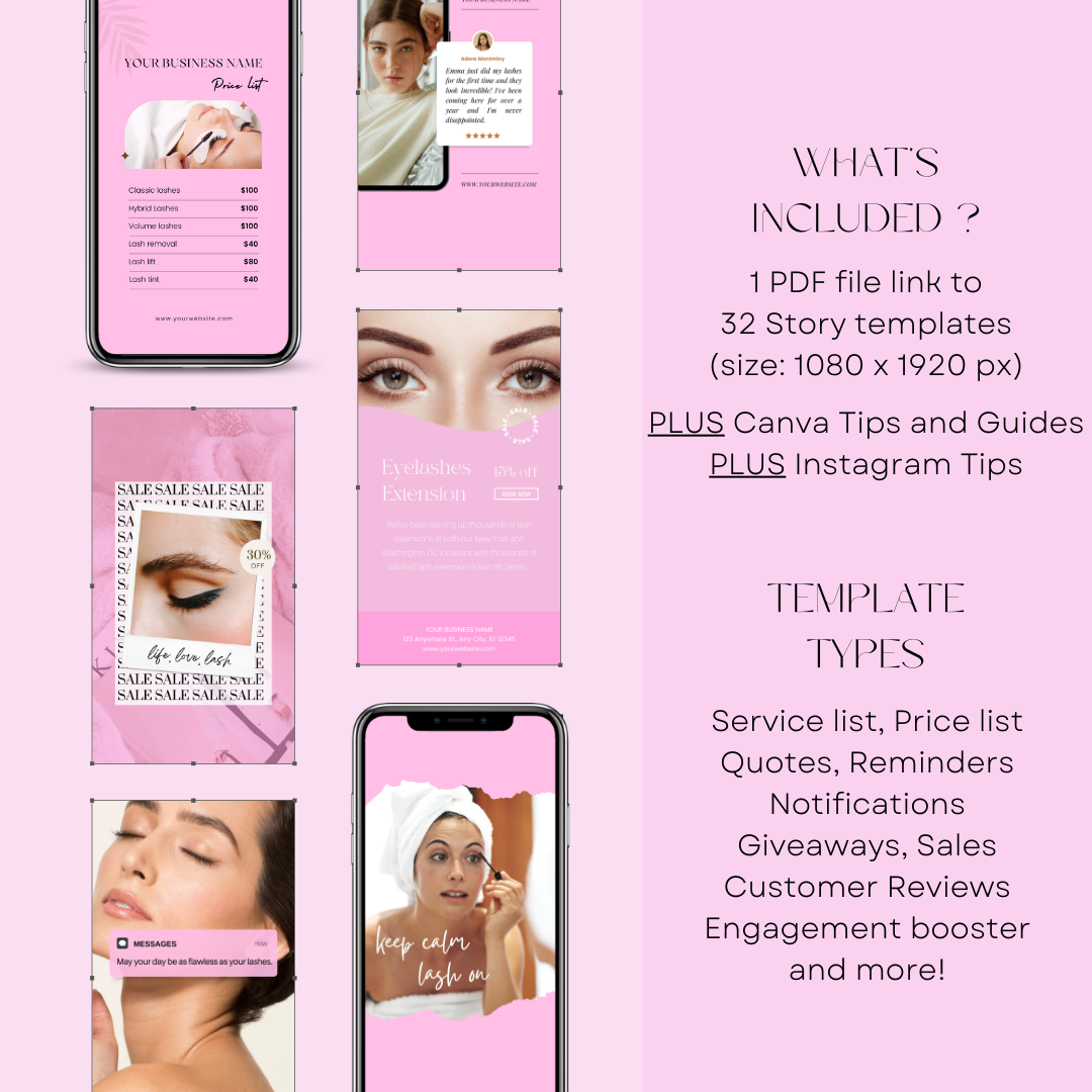LASHES INSTA STORY PINK