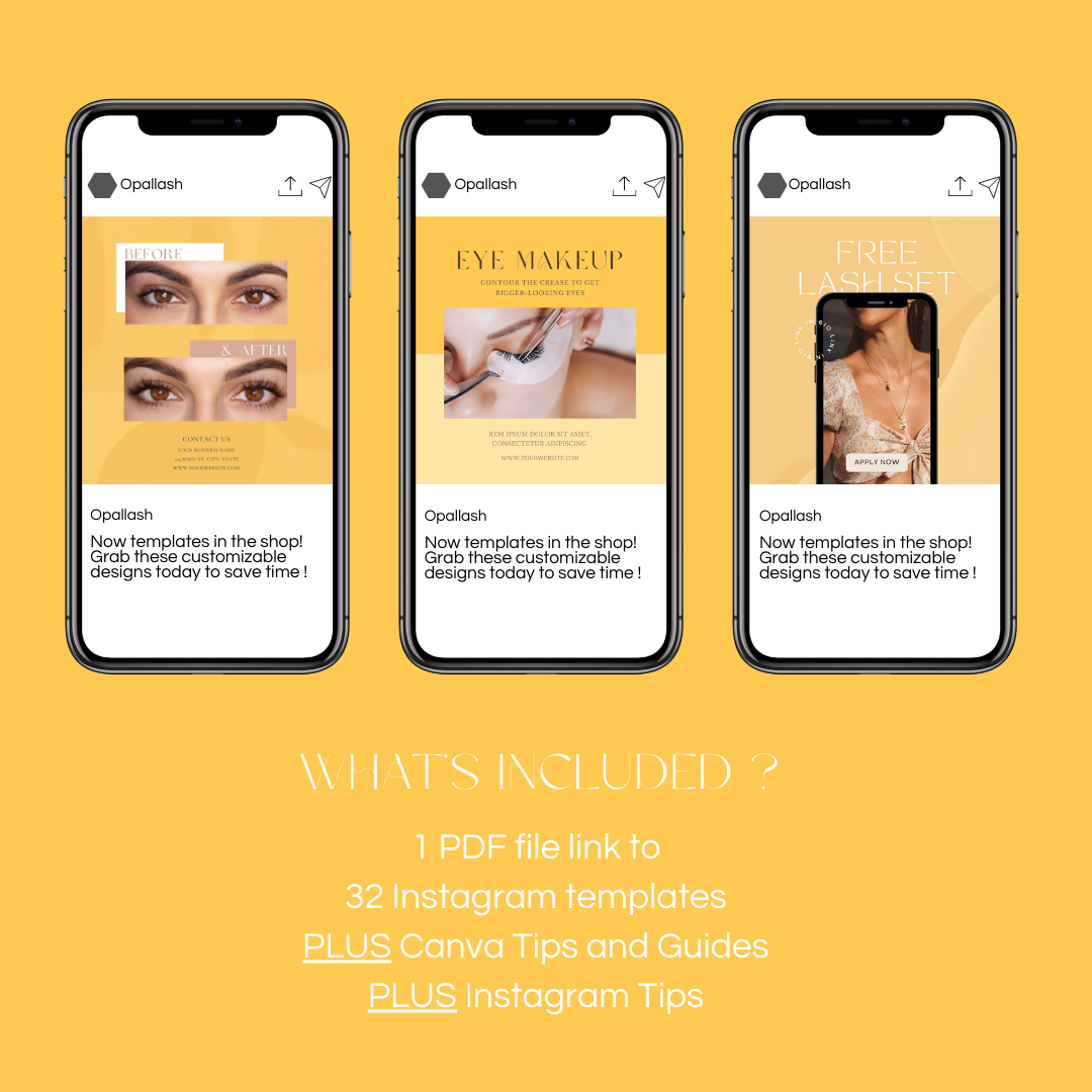LASH INSTAGRAM TEMPLATE GOLD