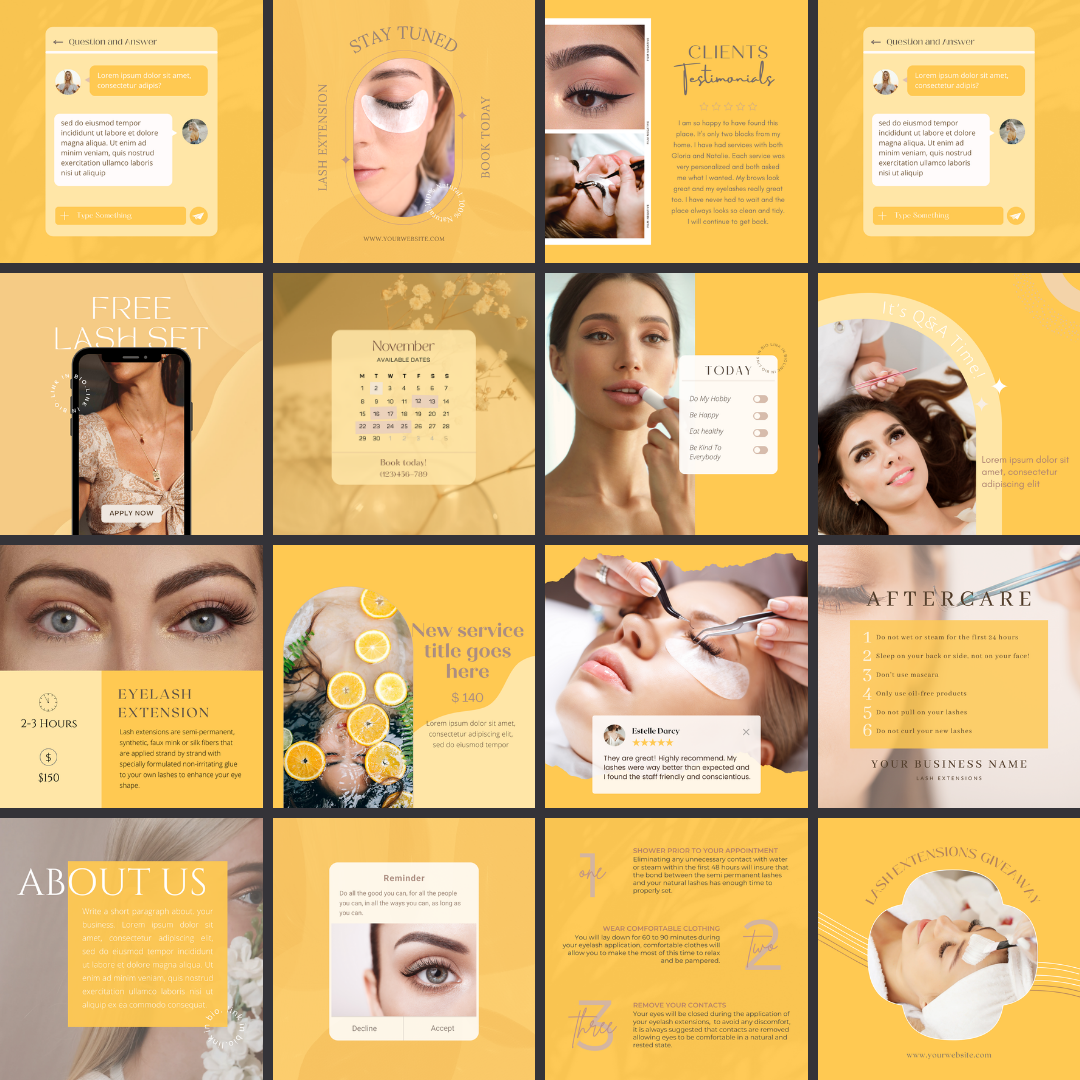 LASH INSTAGRAM TEMPLATE GOLD